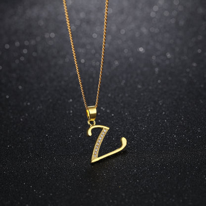 Simple personality letter necklace classic ladies clavicle chain