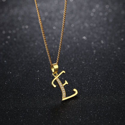 Simple personality letter necklace classic ladies clavicle chain