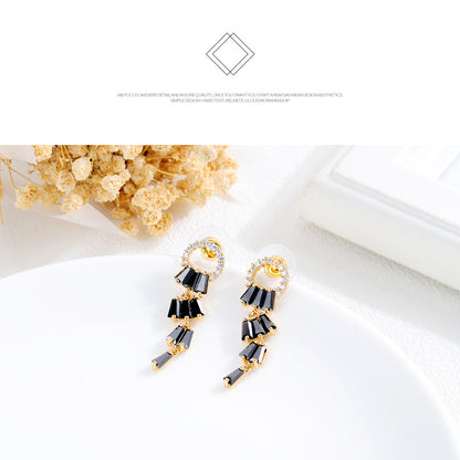 Samba style trendy diamond earrings women fashion gold-plated copper earrings