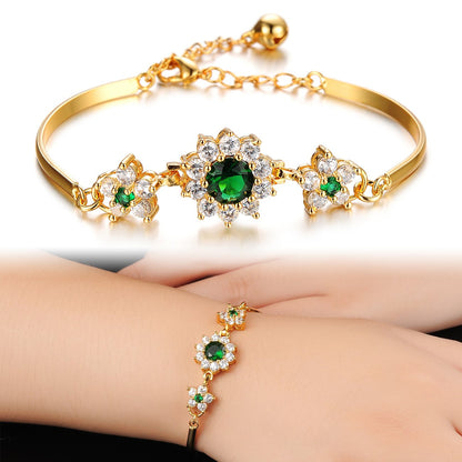 Personalized diamond-studded copper gold-plated bridal accessory bracelet