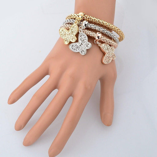 "BUTTERFLY" CHARM BRACELET WITH AUSTRIAN CRYSTALS