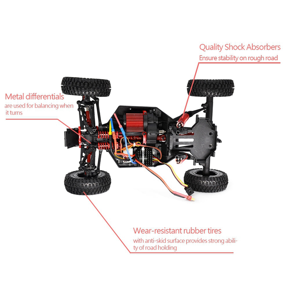 RC Truck 1: 12 4WD 2.4Ghz Off-Road Rock Crawler (Green or Red)