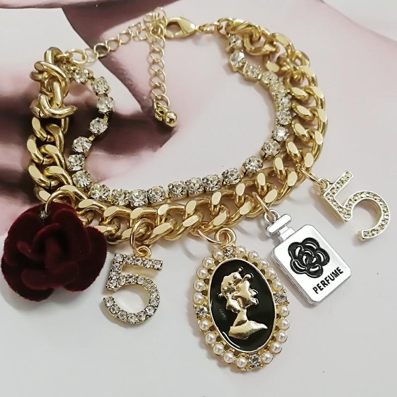 Five chain bracelet for women pearl flower bracelet jewelry