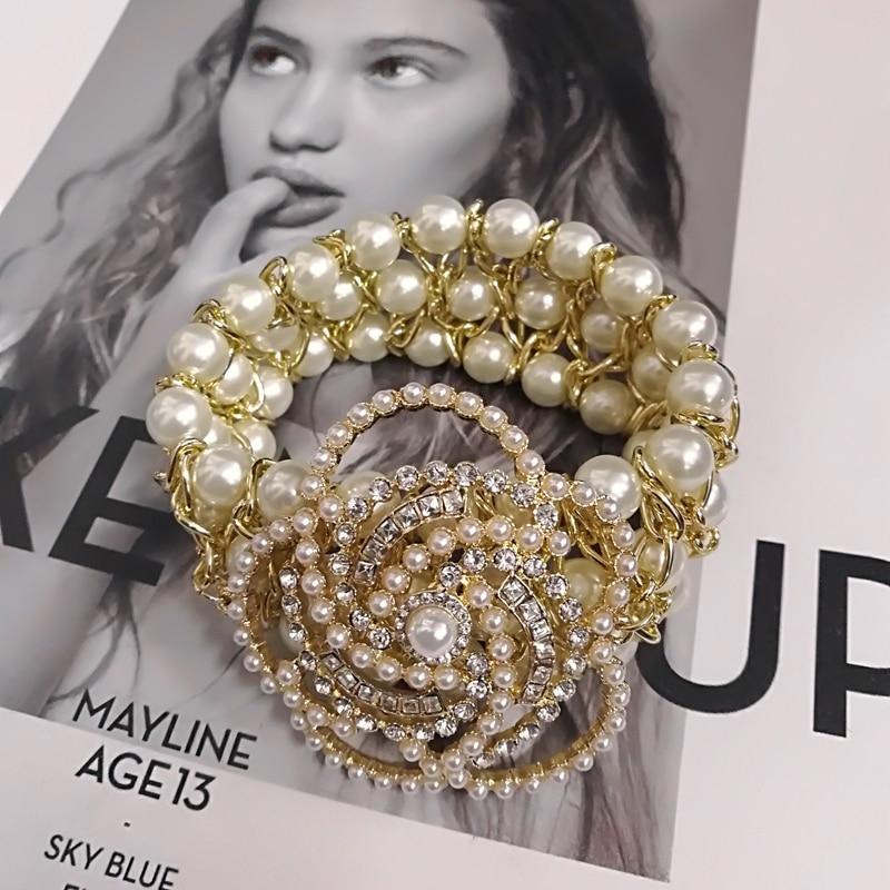Five chain bracelet for women pearl flower bracelet jewelry