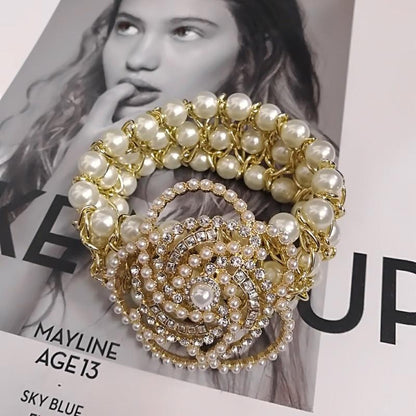Five chain bracelet for women pearl flower bracelet jewelry