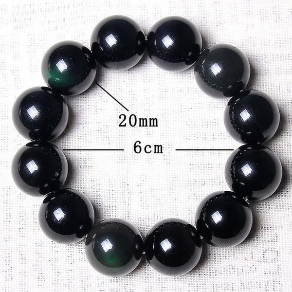 Natural Apache Tear Beaded Bracelet