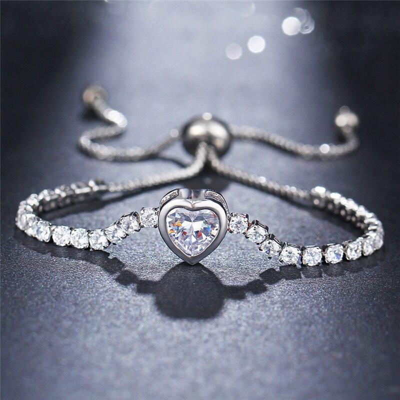 New Round Tennis Bracelet For Women Rose Gold Silver Color Cubic Zirconia Charm Bracelets & Bangles Femme Wedding Jewelry 2019