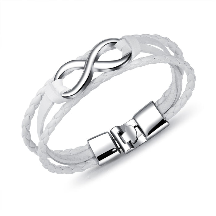 Fashion Infinity 8 Bracelet Hand-woven Wrap Leather Bracelet Rope Chain Bracelet 6 Colors Men Jewelry pulseras
