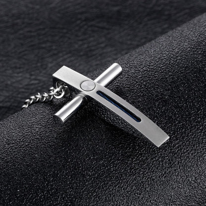 New Arrival Pendants & Necklaces For Men Stainless Steel Wire Brother Cross Necklace Male Christian Jewelry