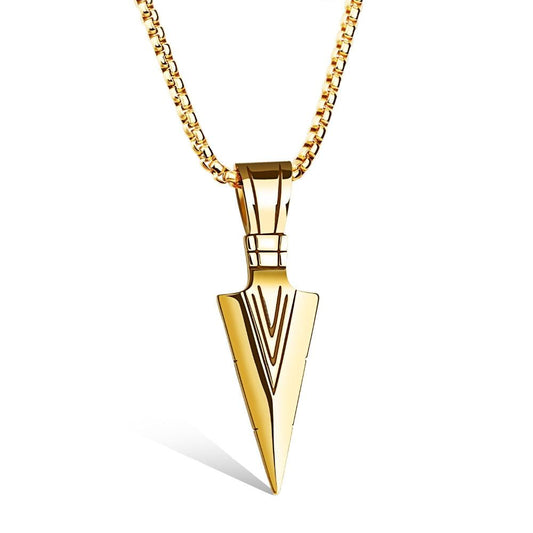 Arrow Design Pendant Trendy Men Necklace With Box Link Chain 316L Steel  Jewelry Accessories