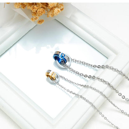 Couple Neaklaces 'ETERNAL LOVE' Matching Set Necklace for His and Her Valentines Gift for Boyfriend Girlfriend