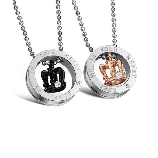 Stainless Steel Pendant  Circle Pendant Couple Necklace