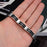 Trendy Silicone Stainless Steel Wire-Cable Chain Handmade Wide Wristband Black Punk Rock  Men Accessory