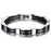 Trendy Silicone Stainless Steel Wire-Cable Chain Handmade Wide Wristband Black Punk Rock  Men Accessory