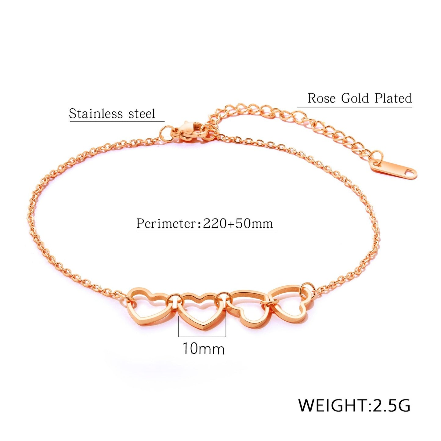 Heart Love Beach Anklet Bracelet For Women Crochet Sandals Foot Jewelry Pulsera Tobillo