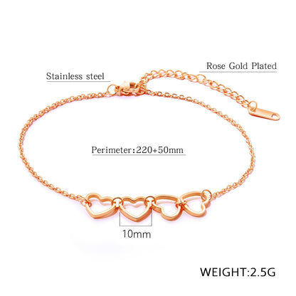 Heart Love Beach Anklet Bracelet For Women Crochet Sandals Foot Jewelry Pulsera Tobillo