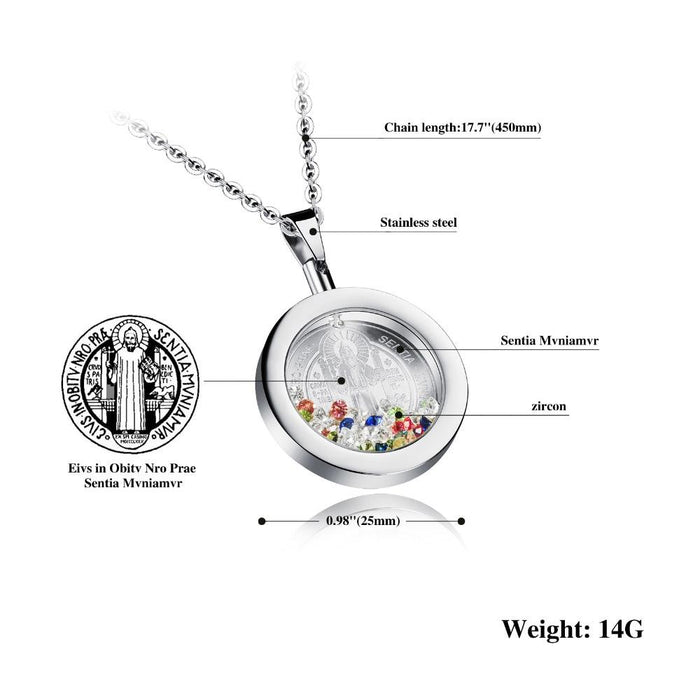 Religious Virgin of Guadalupe Pendant Necklace Fashion Women Men Stainless Steel Vintage Jewelry Link Chain Necklaces