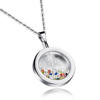 Religious Virgin of Guadalupe Pendant Necklace Fashion Women Men Stainless Steel Vintage Jewelry Link Chain Necklaces