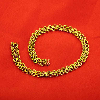Gold Necklaces For Men Copper Cable Thin Link Male Necklace Accessories Gift 3 Size Charm Chain
