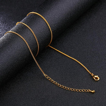 Simple Link Chain Necklace For Women Ultrathin 1.3 MM Wide Gold Color / Steel Color Copper Alloy Female Ladies Jewelry