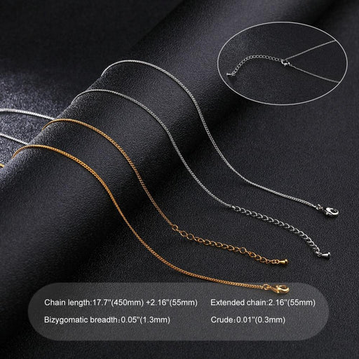 Simple Link Chain Necklace For Women Ultrathin 1.3 MM Wide Gold Color / Steel Color Copper Alloy Female Ladies Jewelry