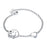Women Bracelets Love Heart Smile Face Stainless Steel Metal Tone Charm Adjustable Chain Wristband