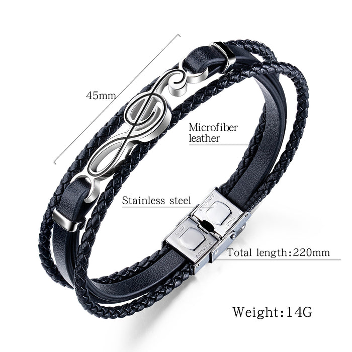 High-quality Leather Handmade Personalise Unique Bracelet Limited Edition(Guitar+Traditional guitar+ Beth+ Guitar Necklace+Music )