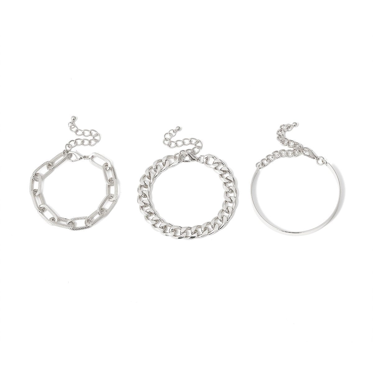 4pcs Punk Curb Cuban Chain Bracelets Set for Women Miami Boho Thick Gold Color Charm Bracelets Bangles Fashion Jewelry