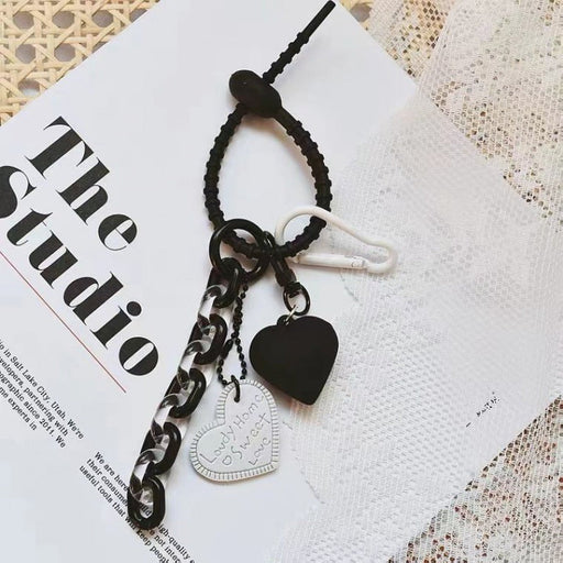 Love Chain Personality Trend Black Backpack Pendant Keychain Pendant