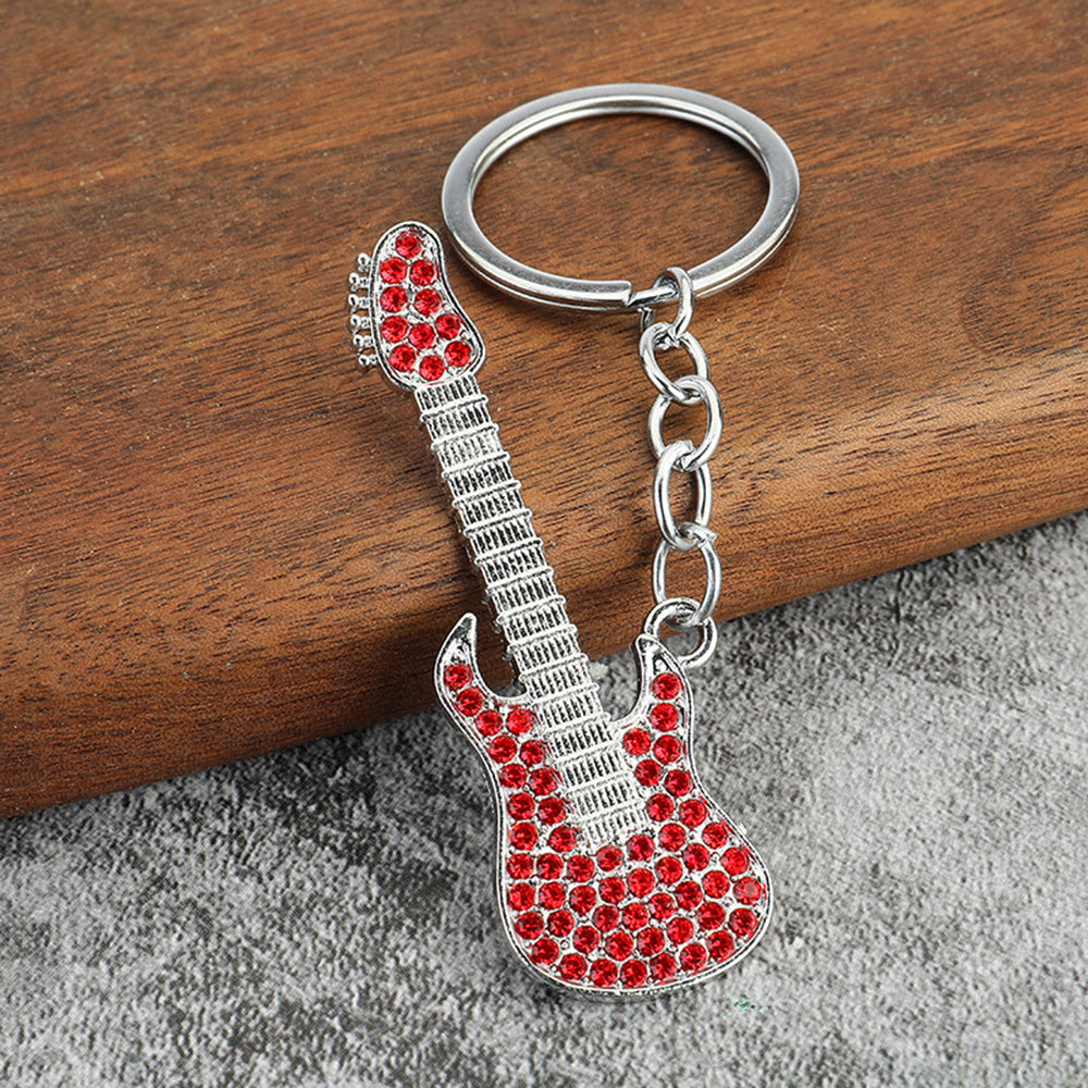 Color Guitar Keychain Metal Creative Car Keychain Small Gift Pendant