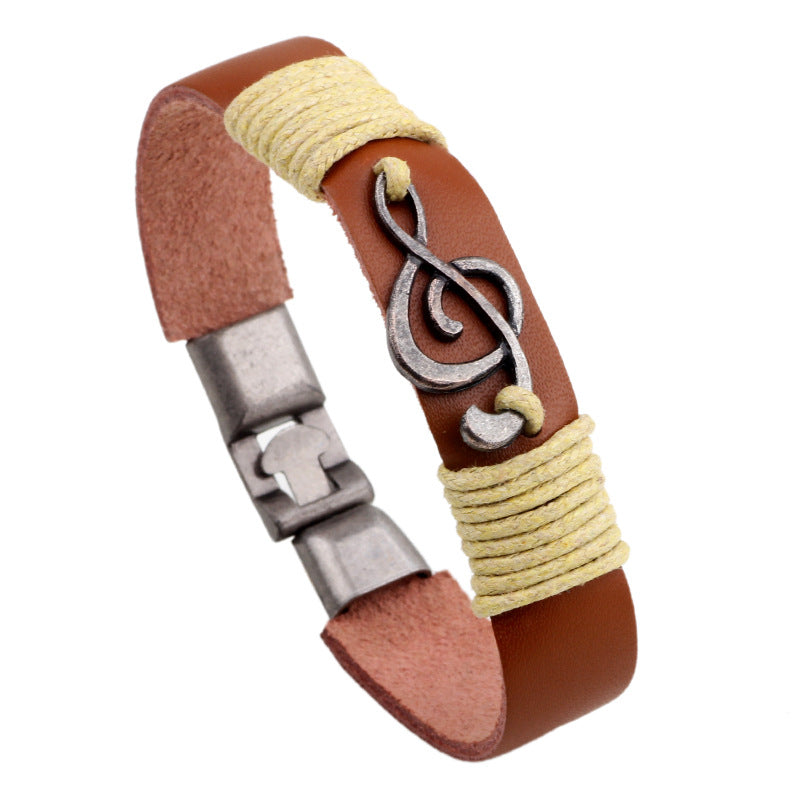 Fashion music leather bracelet