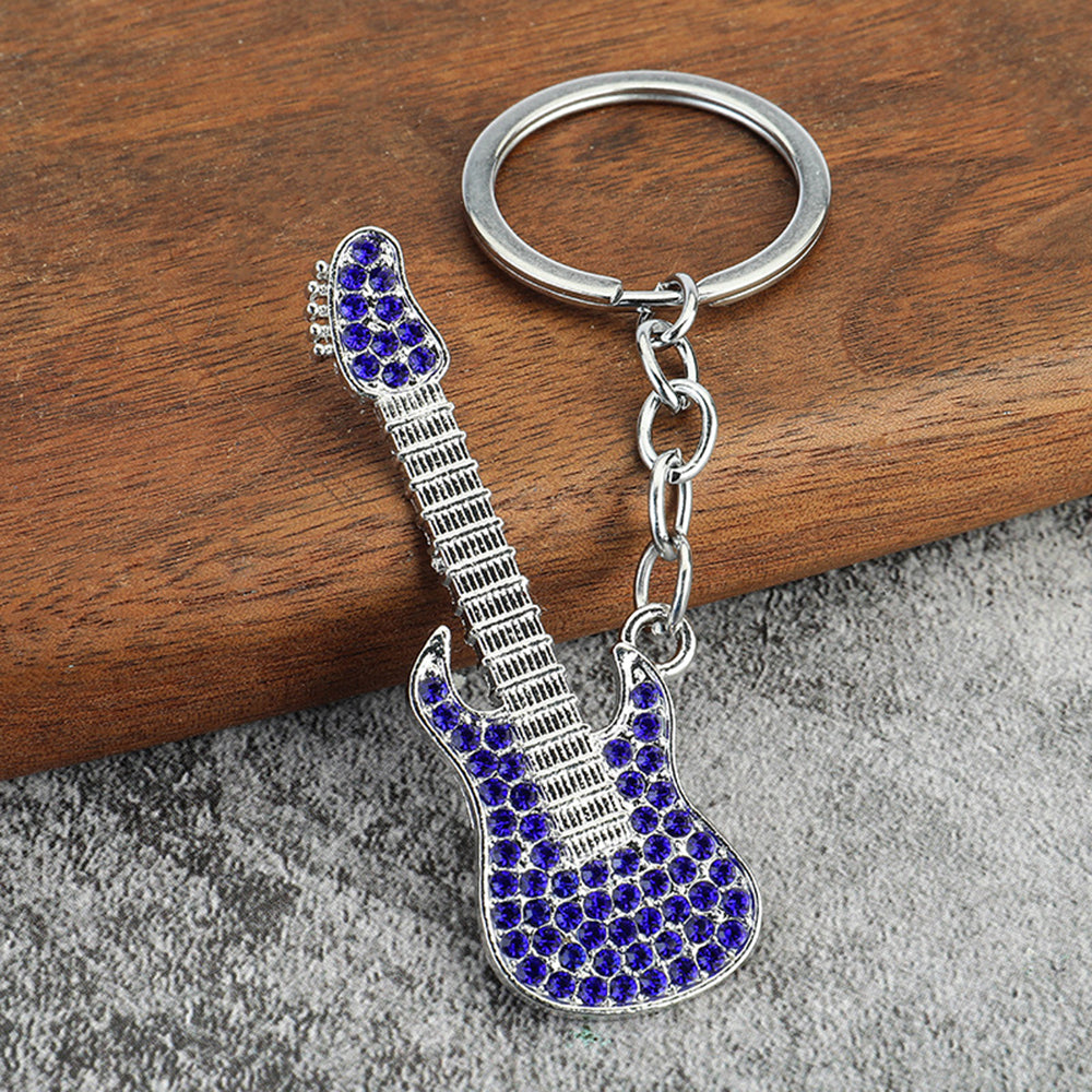 Color Guitar Keychain Metal Creative Car Keychain Small Gift Pendant