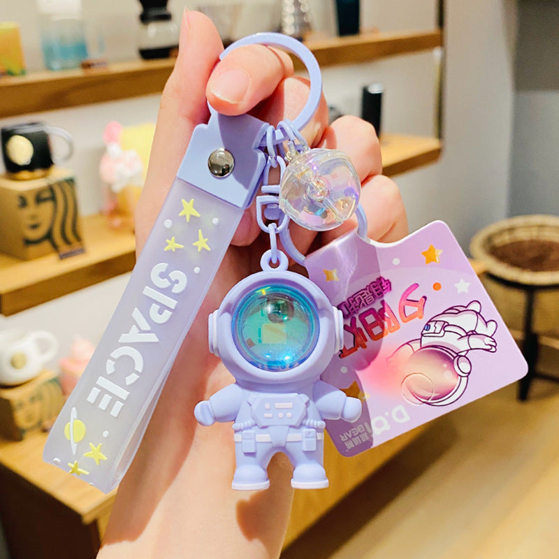 Creative Astronaut Sunset Atmosphere Light Car Key Chain Backpack Pendant Gift