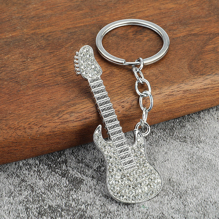 Color Guitar Keychain Metal Creative Car Keychain Small Gift Pendant