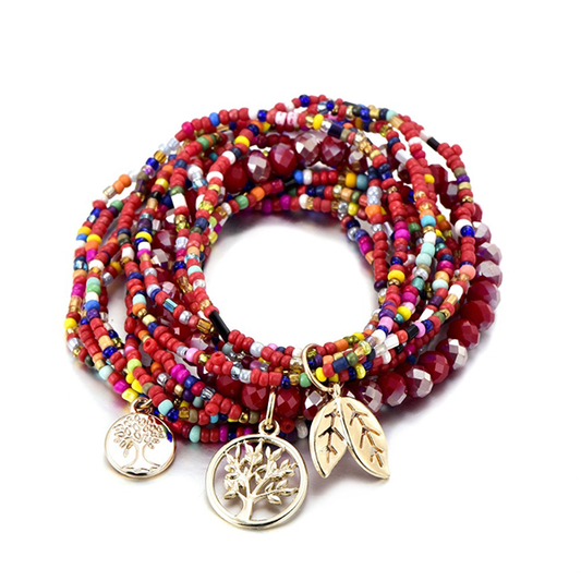 Tree of Life Boho Beads Layered Bracelets