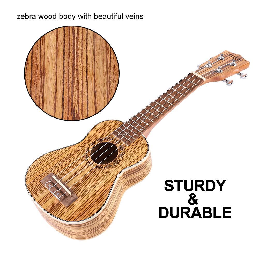 Zebra Wood Ukulele with Padded Storage Bag