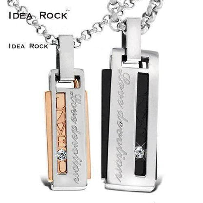 Titanium Pendant stainless steel couple necklace Jewelry Chain including