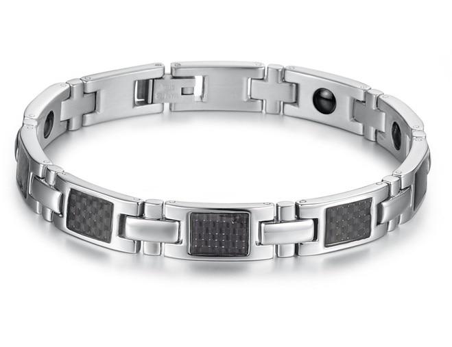 JEWELRY Fashion Gift Magnetic Bracelet Stone Inlay Health Balance STAINLESS STEEL MEN BRACELET Healthy Men Jewelry