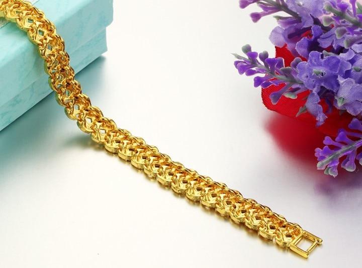 JEWELRY Gold Color Leisure Bracelet For Men/ Women  Selling Gold Color Bracelet 8.7mm