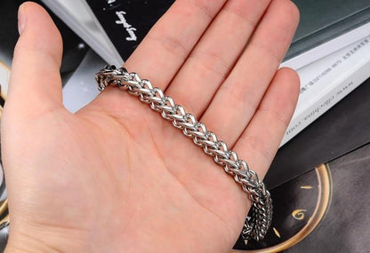 JEWELRY   Fashion Jewelry Stainless Steel Bracelet Band Oblong Strip Chain Men Cuff Friendship Bracelet