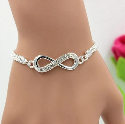 Rhinestone Infinity Bracelet Men's Women's Jewelry