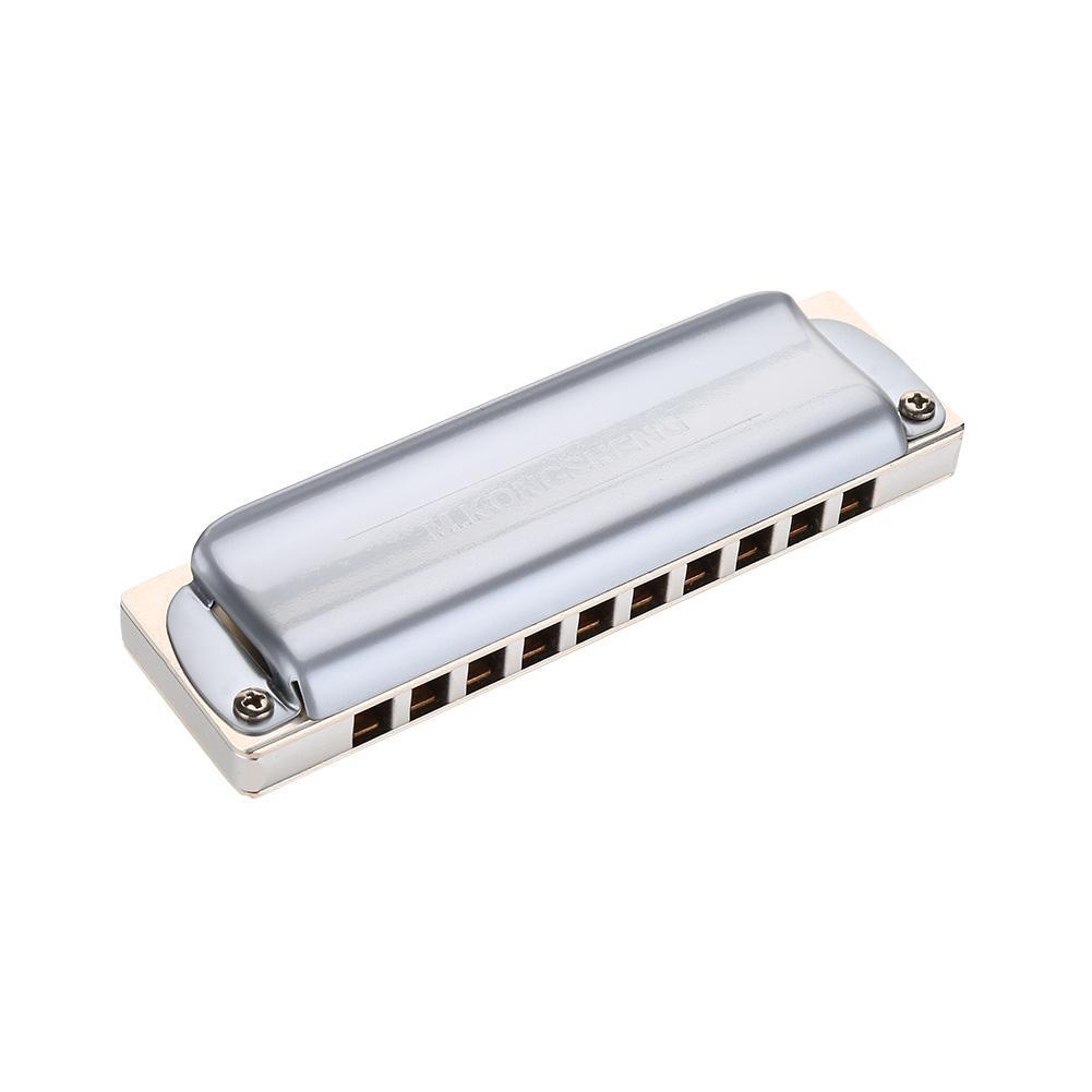 Professional Stainless Steel Blues Harmonica C Key Music Instrument for Kids and Adults