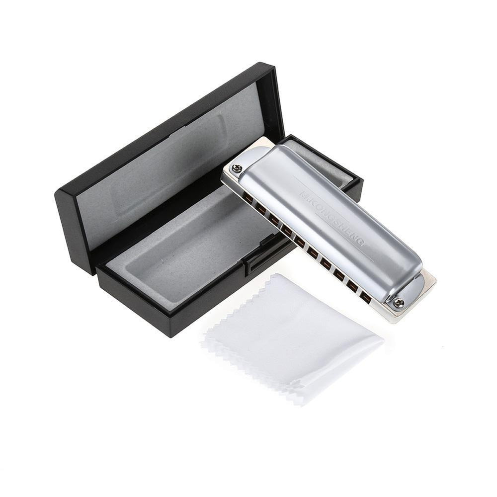 Professional Stainless Steel Blues Harmonica C Key Music Instrument for Kids and Adults