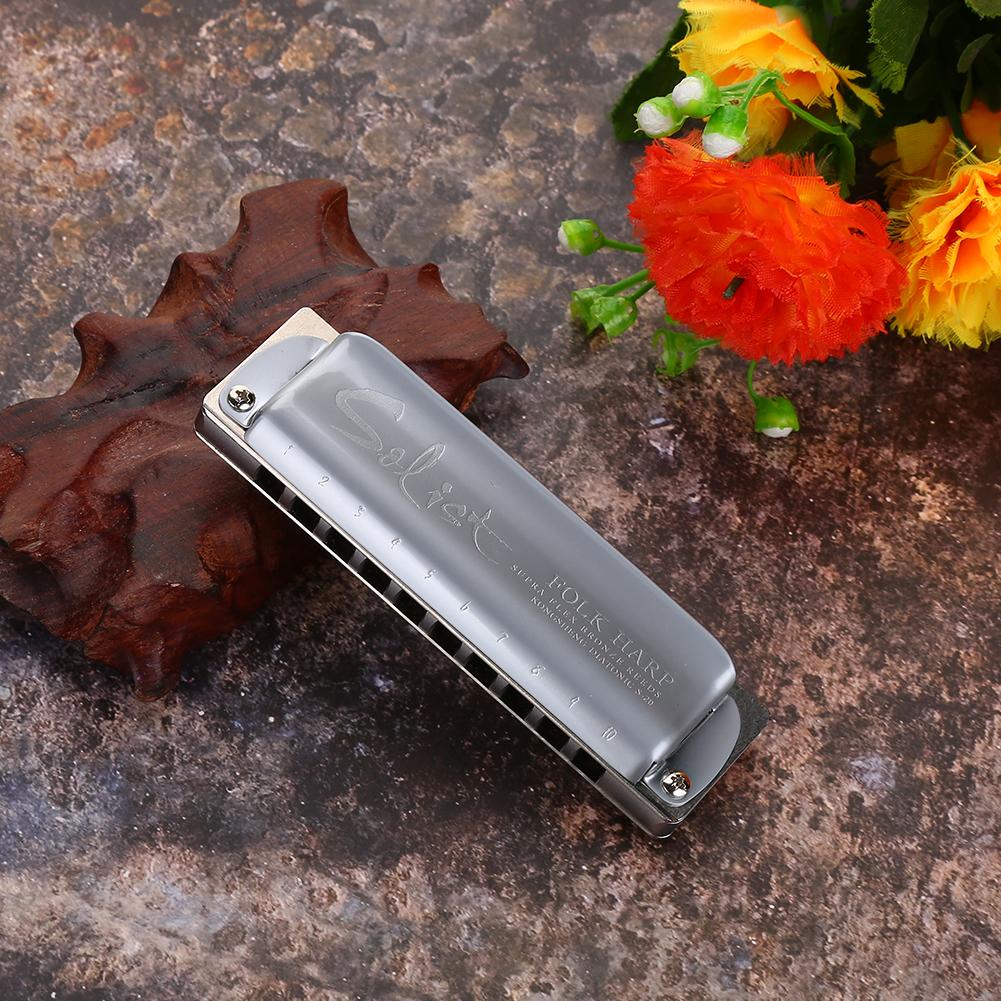 Professional Stainless Steel Blues Harmonica C Key Music Instrument for Kids and Adults