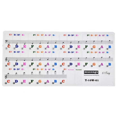 Piano Keys Sticker Set for 61 Key Keyboard Removable