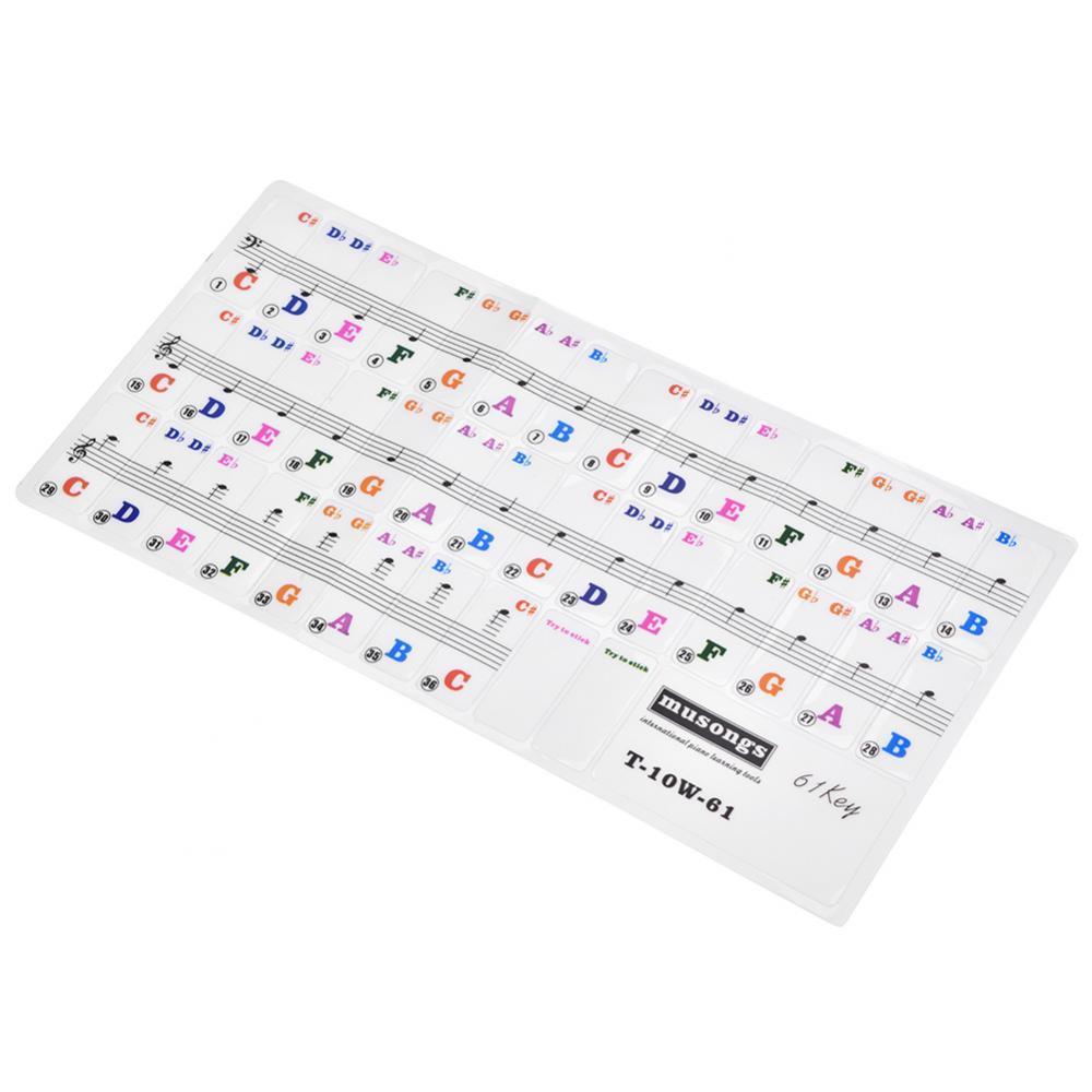 Piano Keys Sticker Set for 61 Key Keyboard Removable