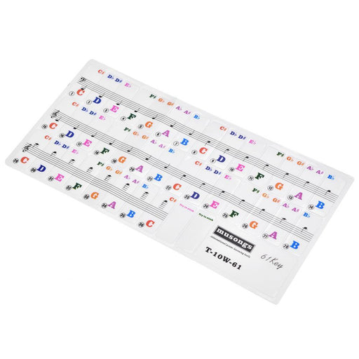 Piano Keys Sticker Set for 61 Key Keyboard Removable