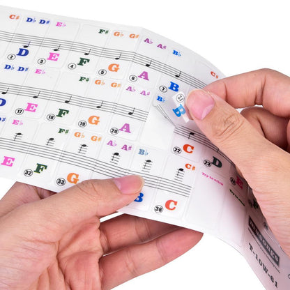 Piano Keys Sticker Set for 61 Key Keyboard Removable