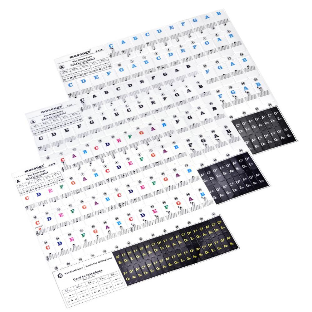 Piano Keys Sticker Set for Key Keyboards Removable