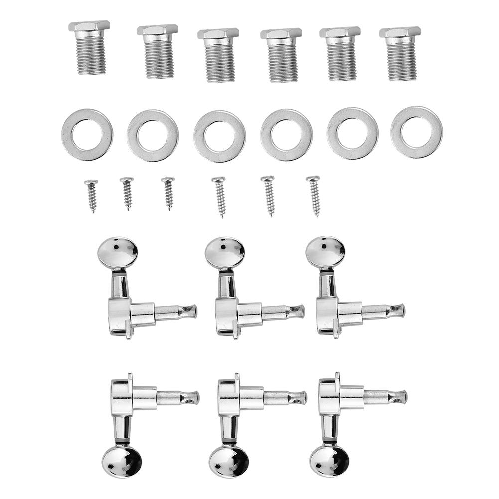 Guitar Tuning Pegs Locking Tuners Zinc Alloy Machine Heads Silver